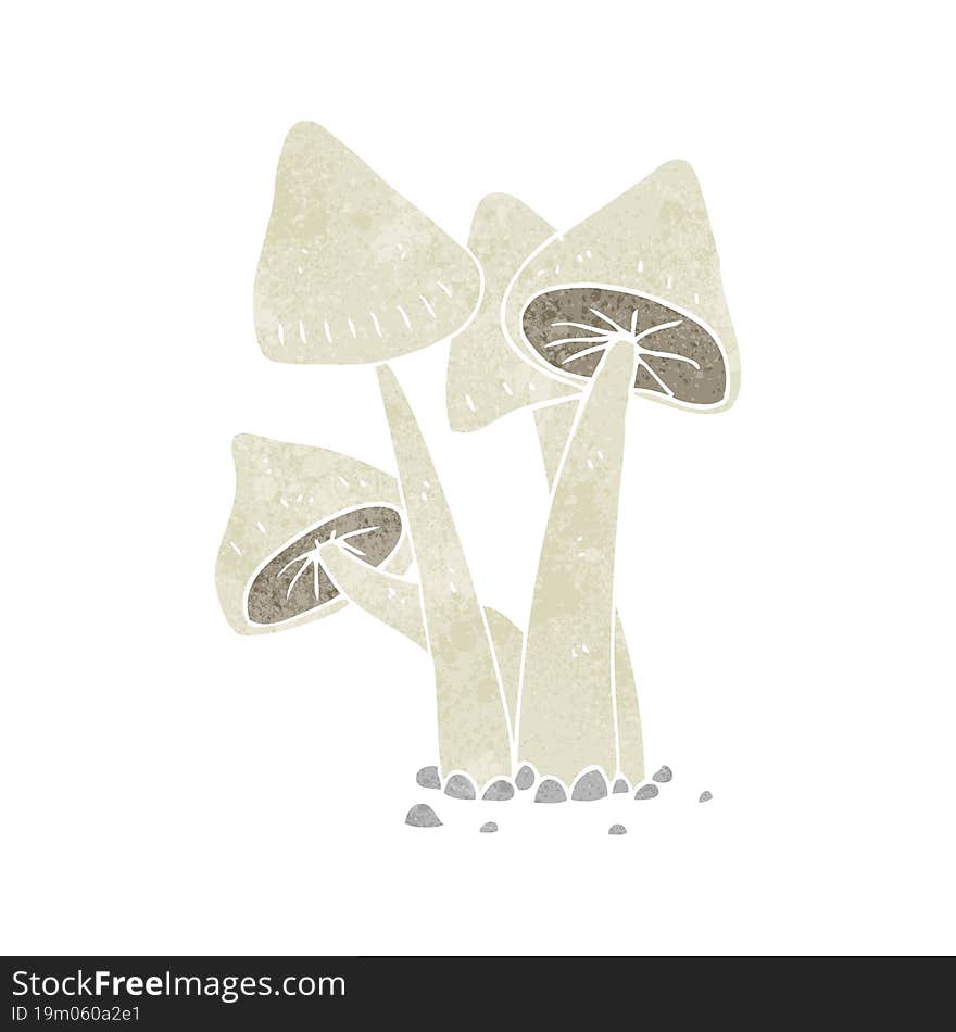 retro cartoon mushrooms