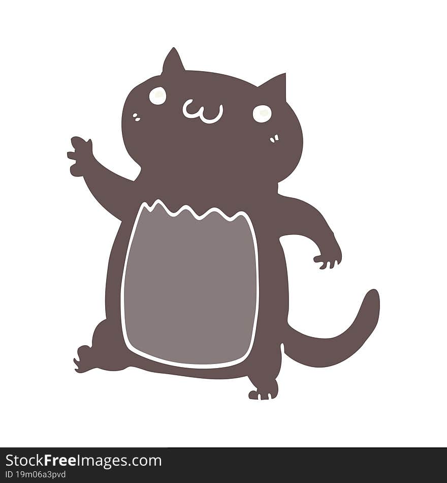 flat color style cartoon cat