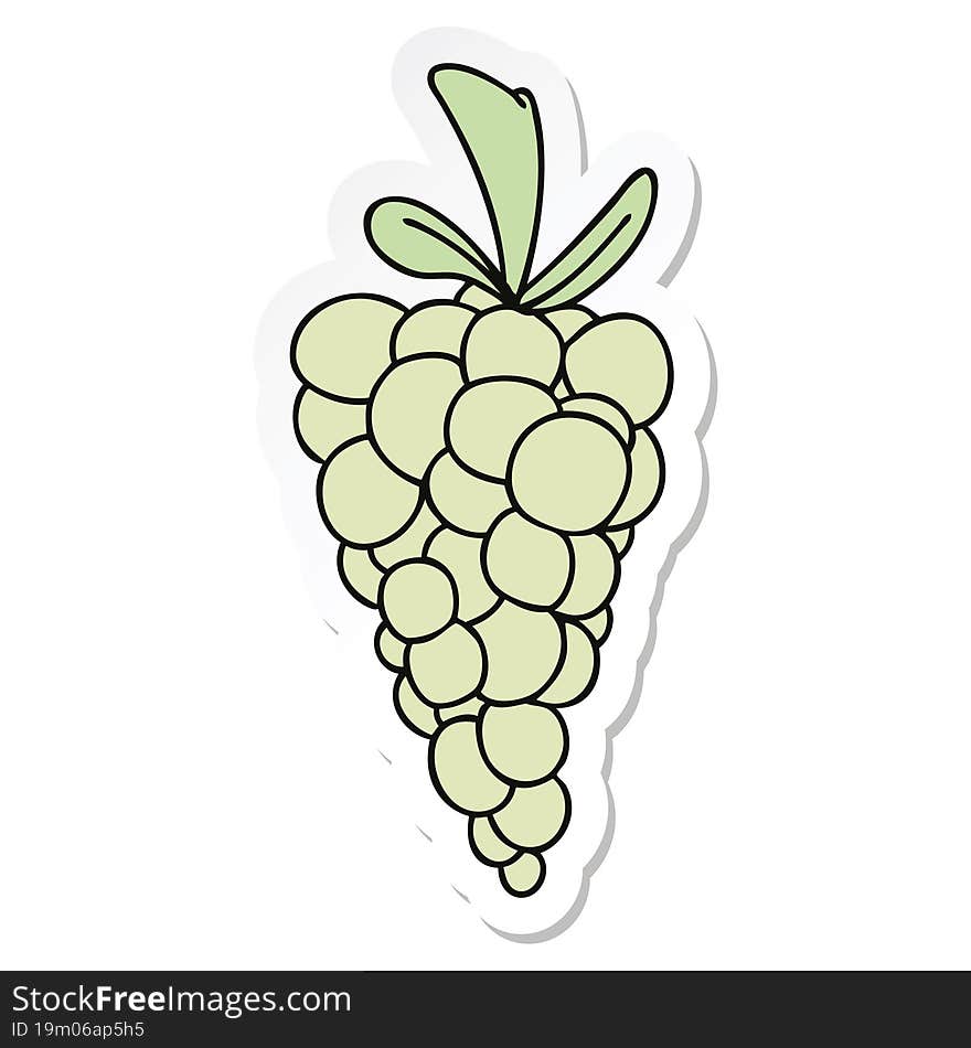 sticker of a quirky hand drawn cartoon bunch of grapes