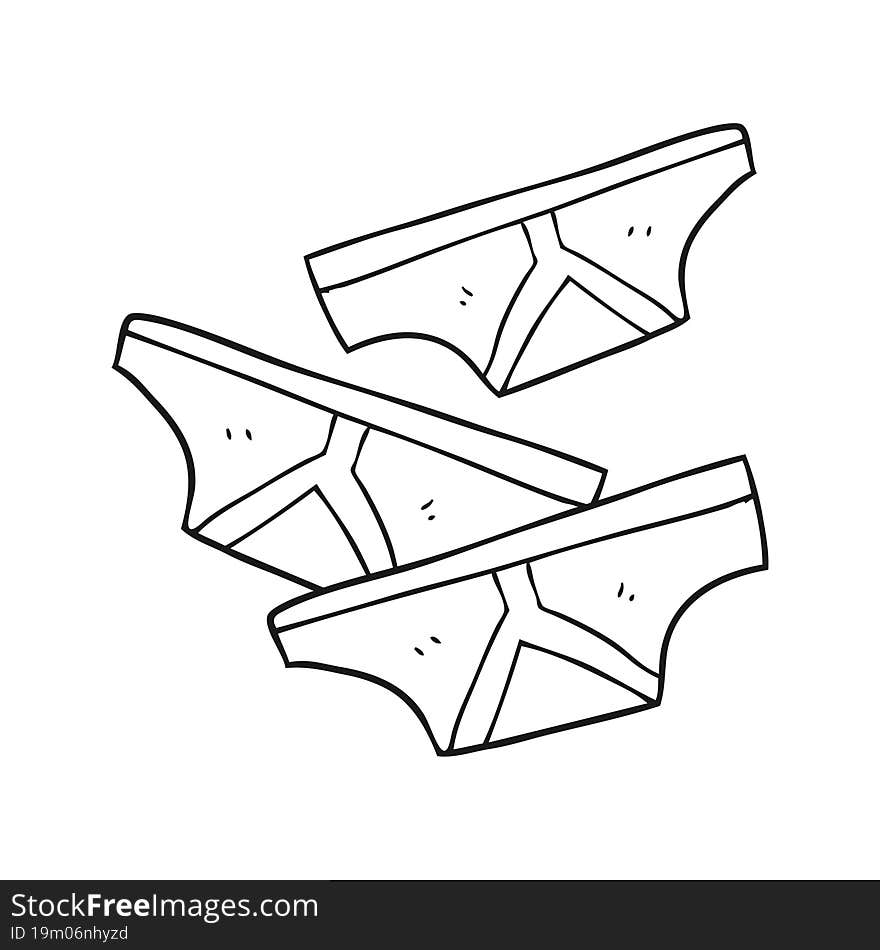 black and white cartoon underpants