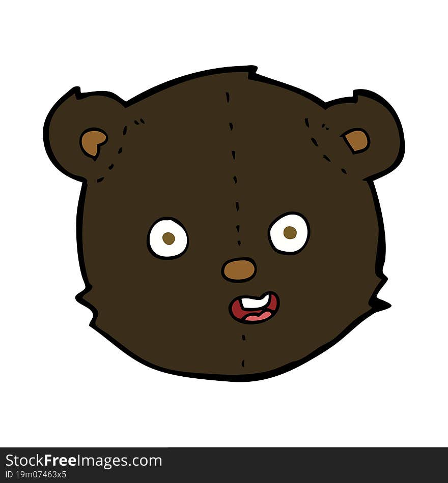 Cartoon Black Teddy Bear Head