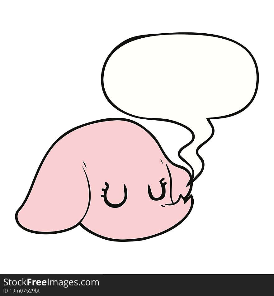 cartoon elephant face and speech bubble