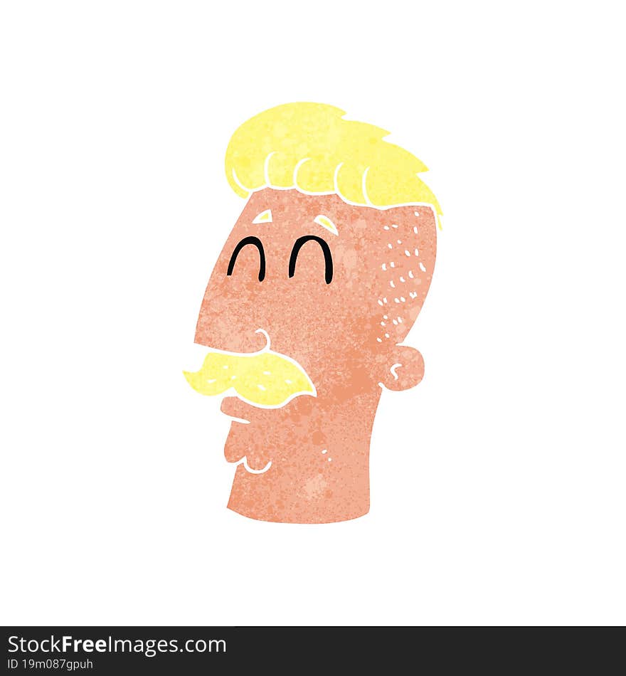 Retro Cartoon Man With Hipster Hair Cut