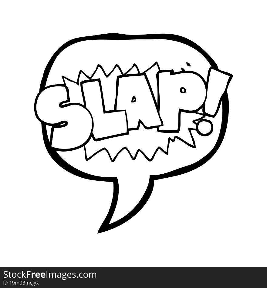 speech bubble cartoon slap symbol