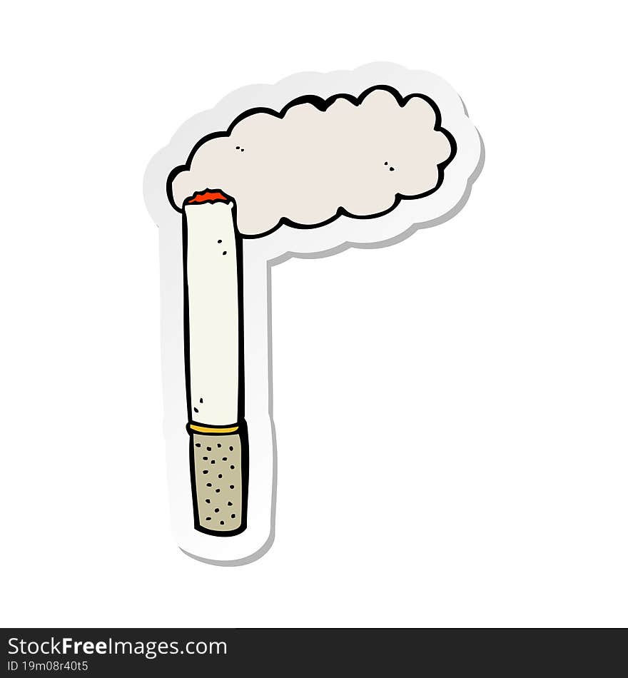 sticker of a cartoon cigarette