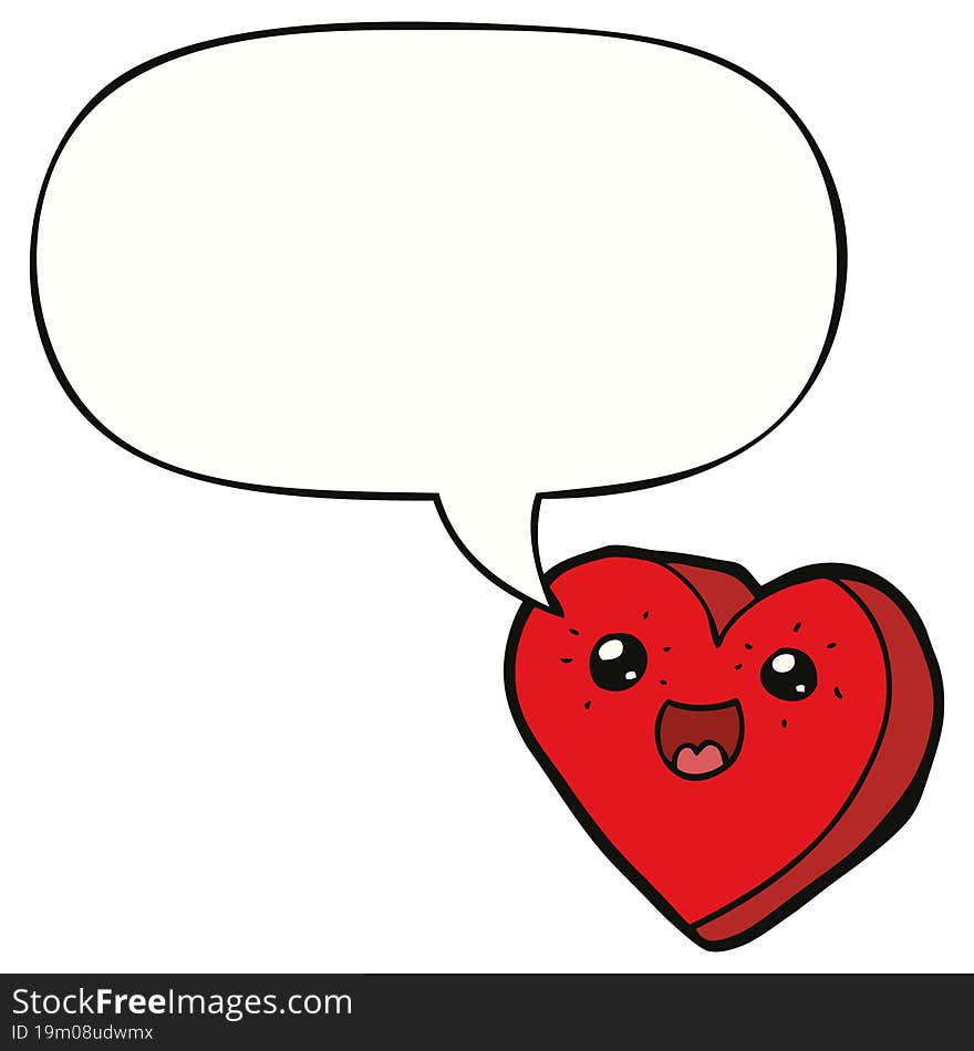 heart cartoon character with speech bubble. heart cartoon character with speech bubble