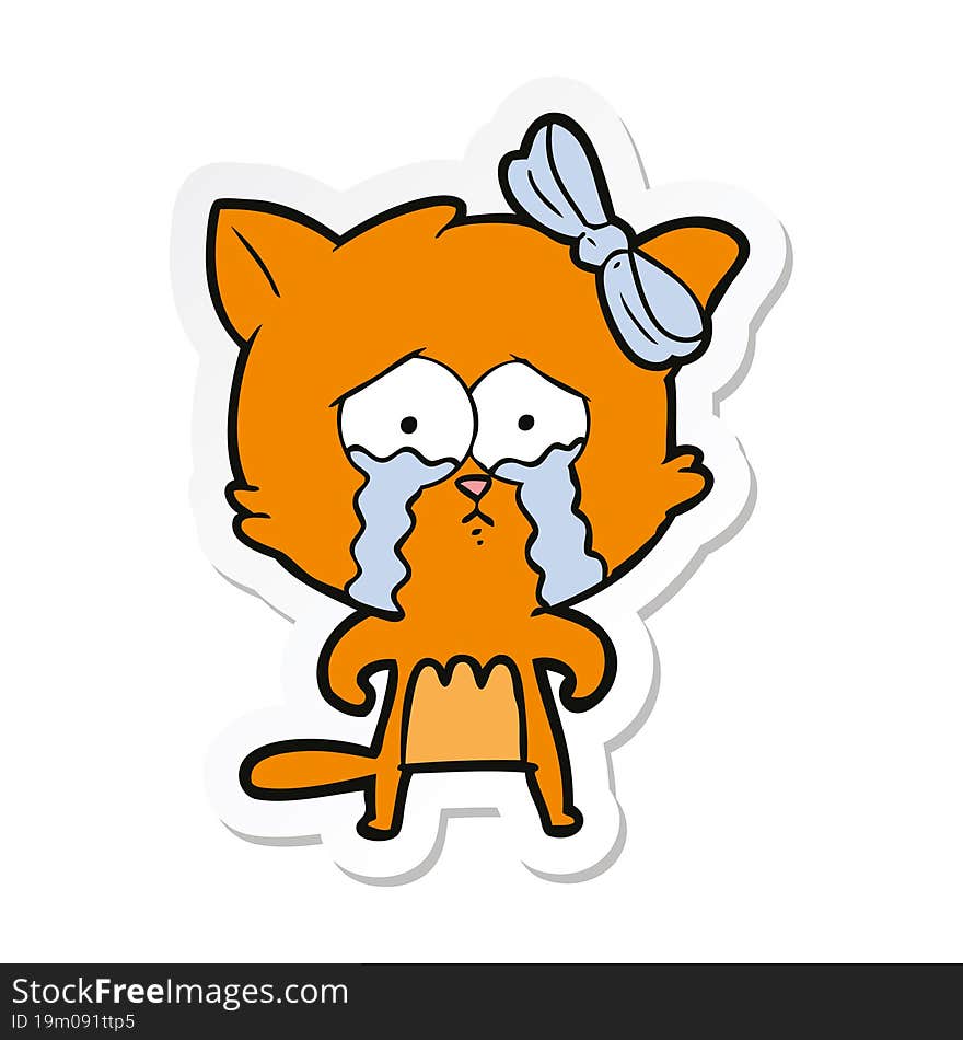 Sticker Of A Cartoon Cat