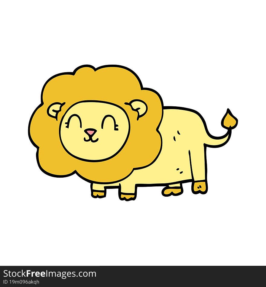 cartoon doodle lion