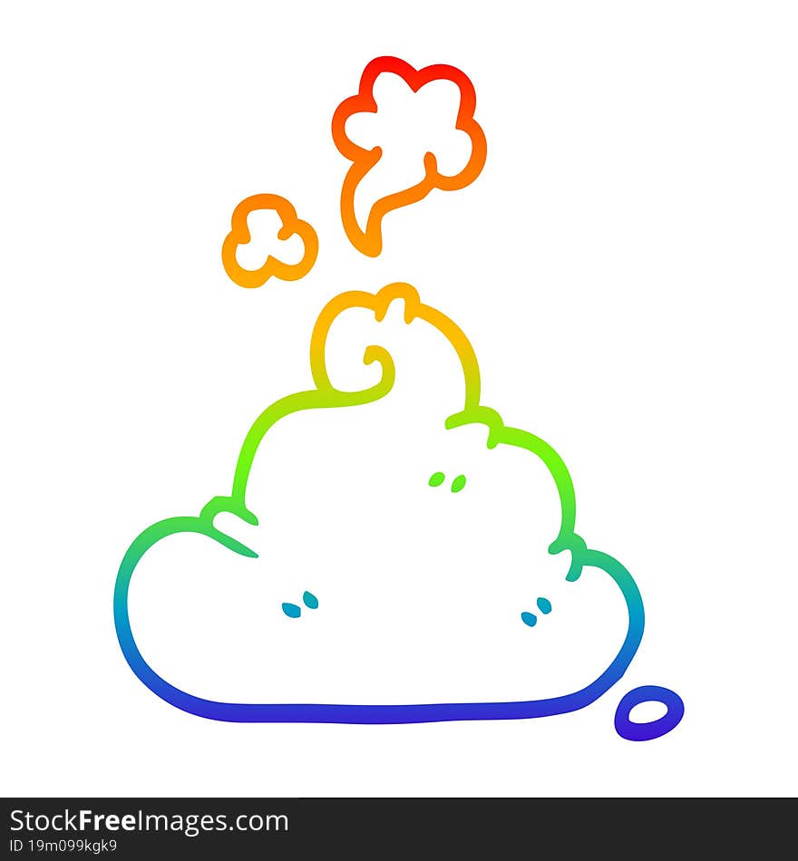 rainbow gradient line drawing cartoon poop