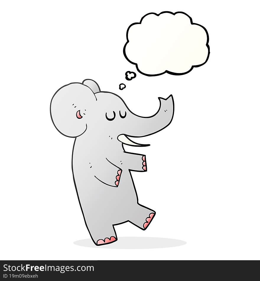 thought bubble cartoon dancing elephant