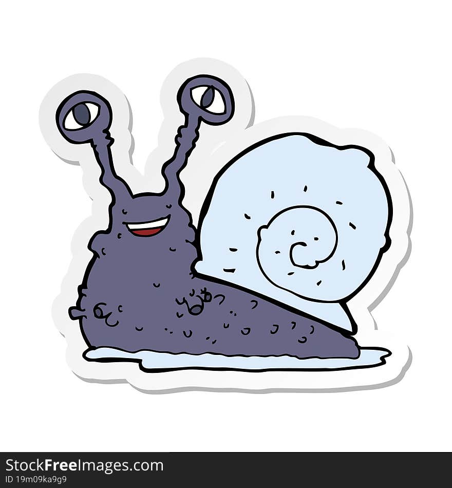 sticker of a cartoon snail