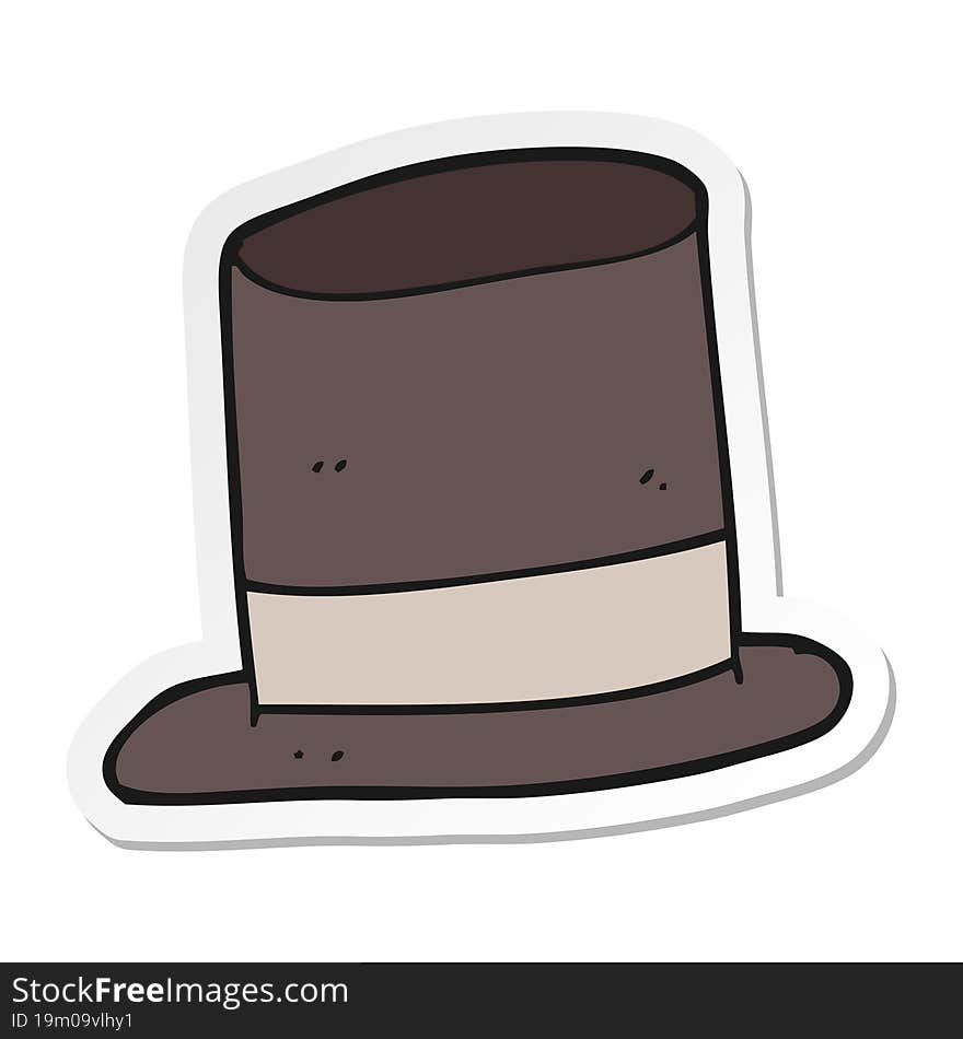 sticker of a cartoon top hat