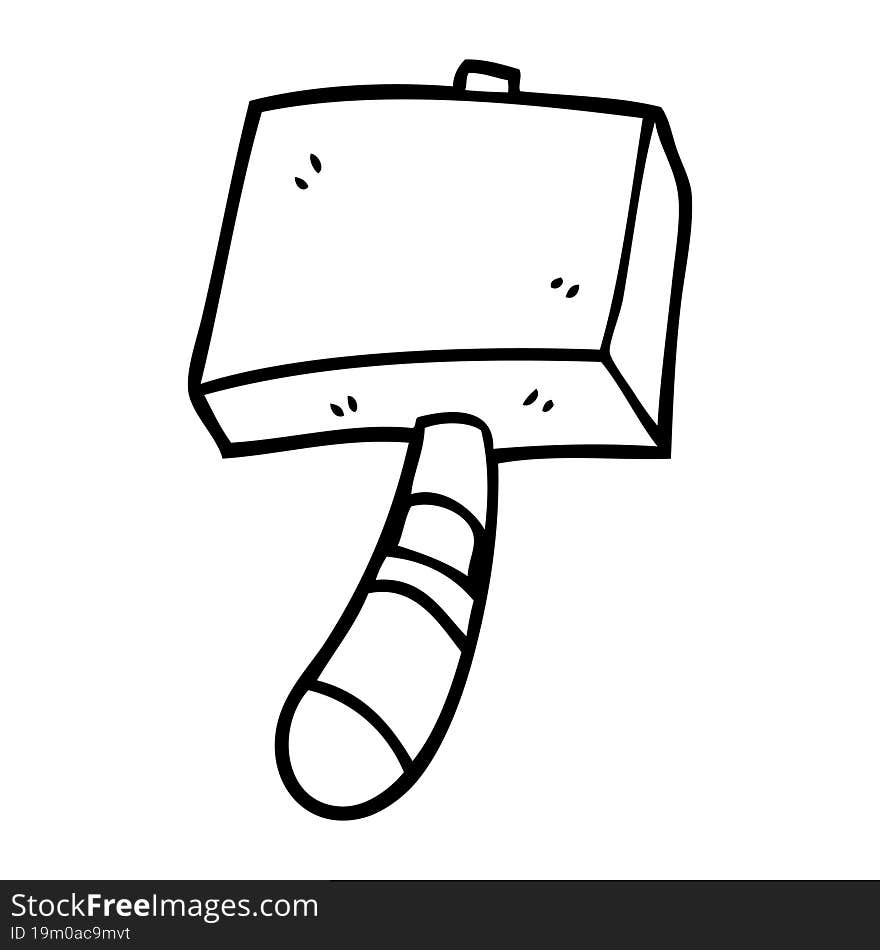 line drawing cartoon hammer