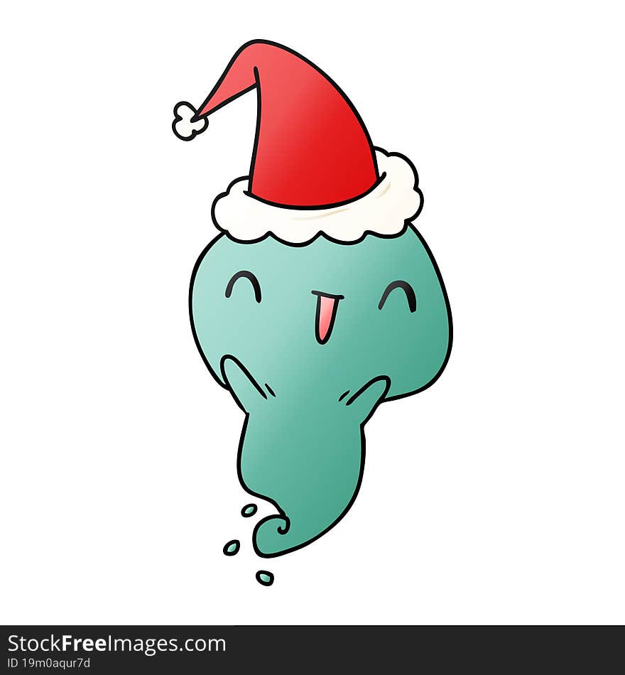 christmas gradient cartoon of kawaii ghost