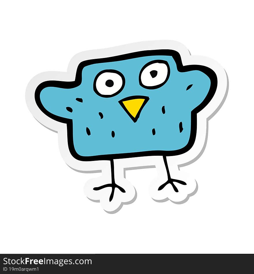 sticker of a cartoon bird