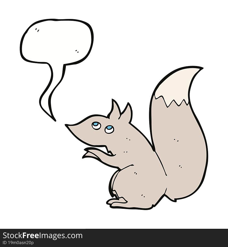 cartoon squirrel with speech bubble