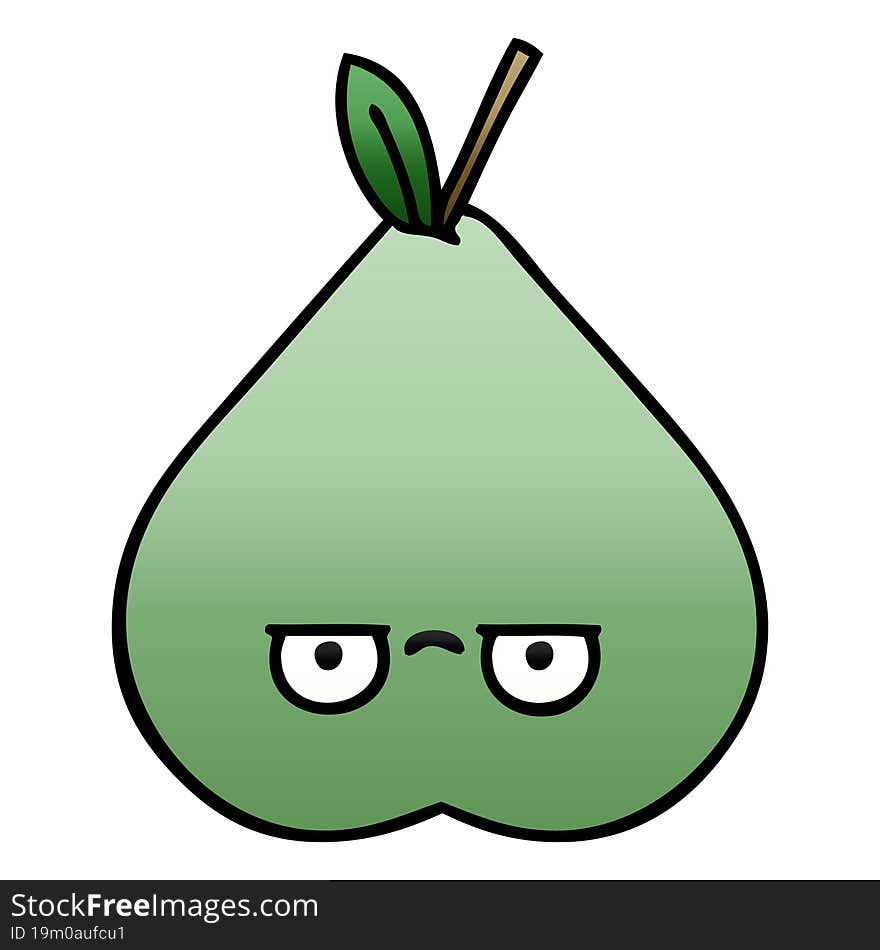 gradient shaded cartoon of a green pear