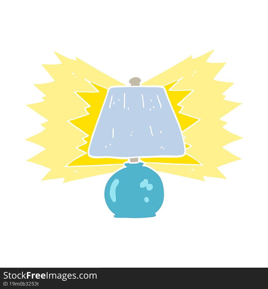 flat color illustration of a cartoon electric lamp