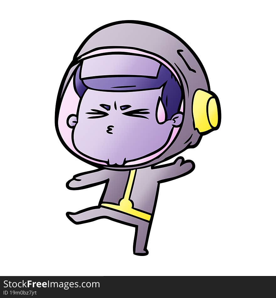 cartoon stressed astronaut. cartoon stressed astronaut