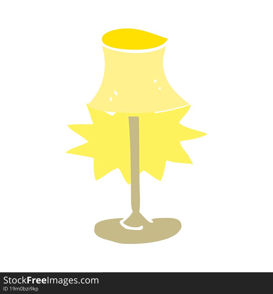 flat color illustration of a cartoon lamp