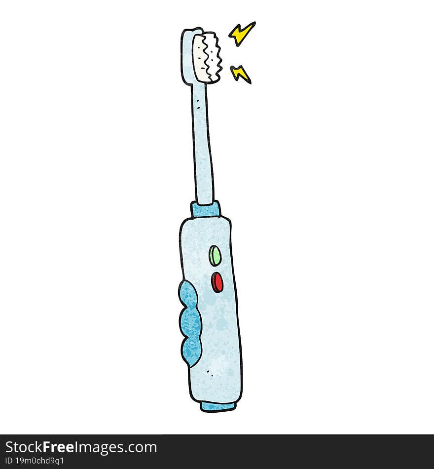 freehand textured cartoon buzzing electric toothbrush