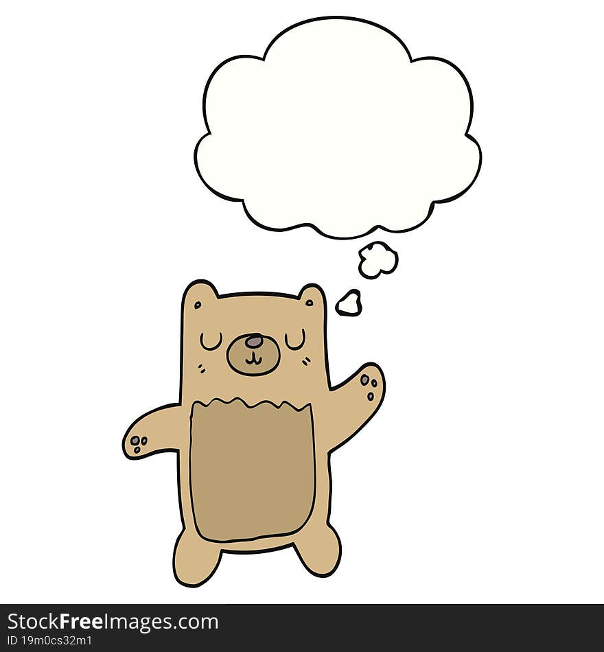 cartoon bear and thought bubble