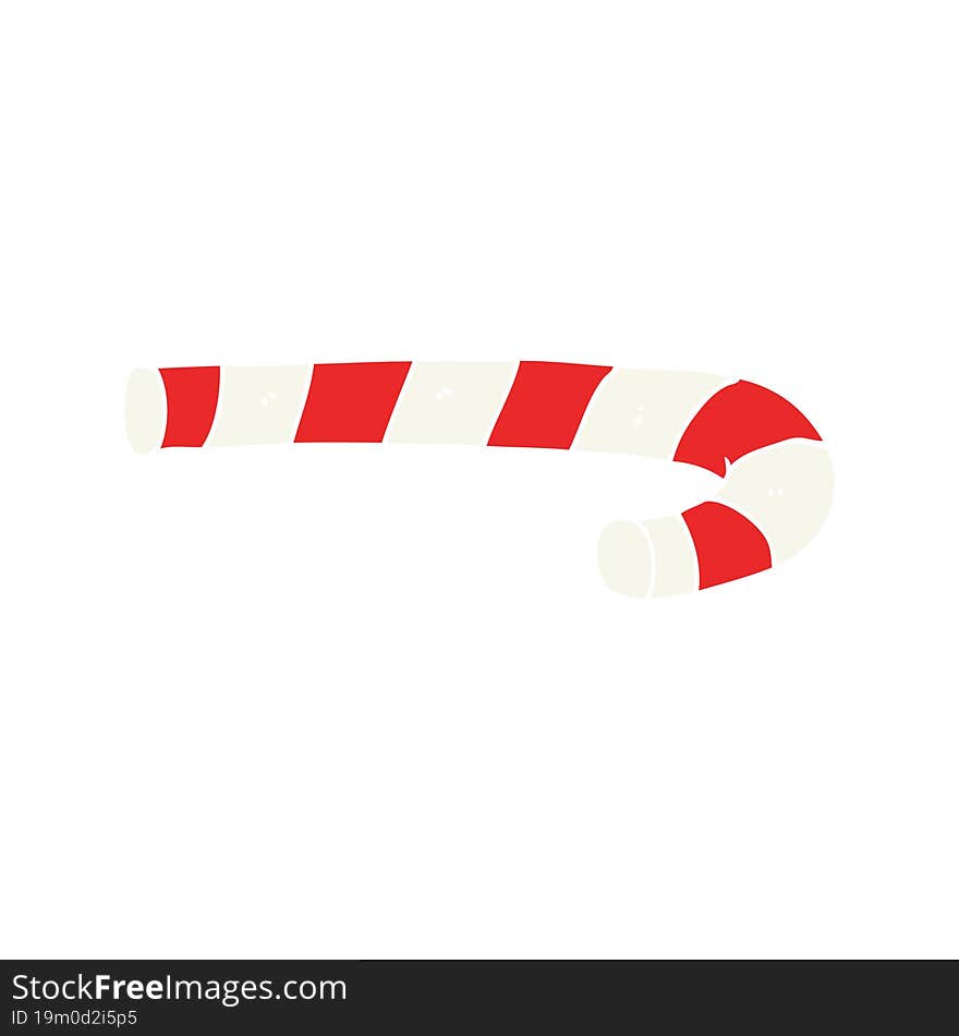 flat color style cartoon candy cane