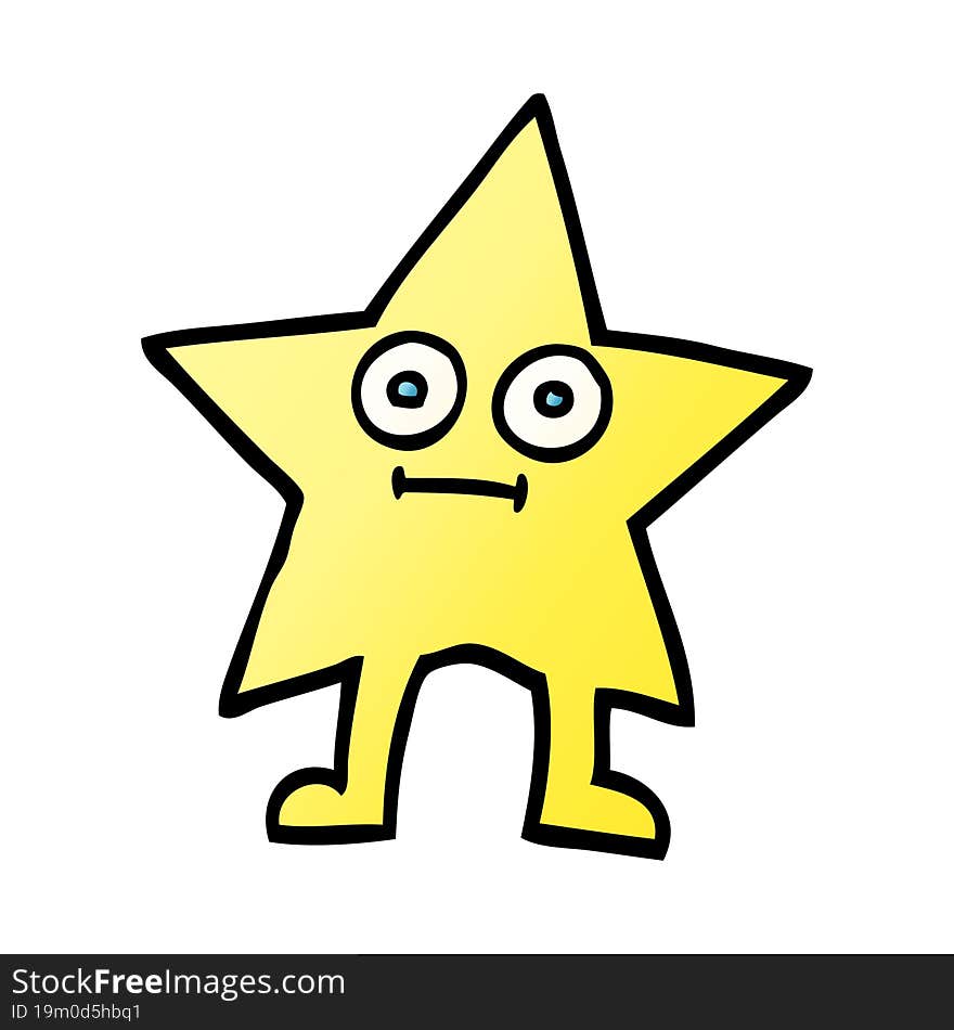 vector gradient illustration cartoon star character