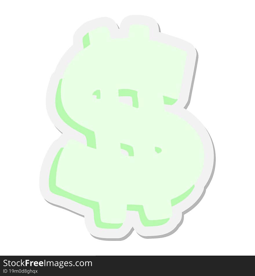 mean looking dollar symbol sticker