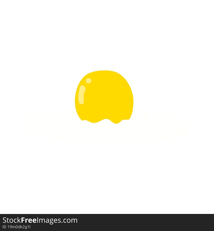 flat color style cartoon fried egg