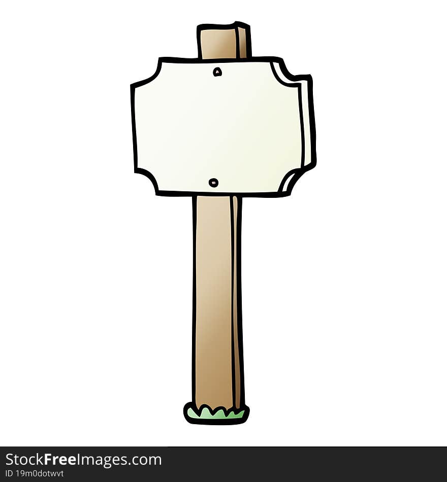 vector gradient illustration cartoon sign post