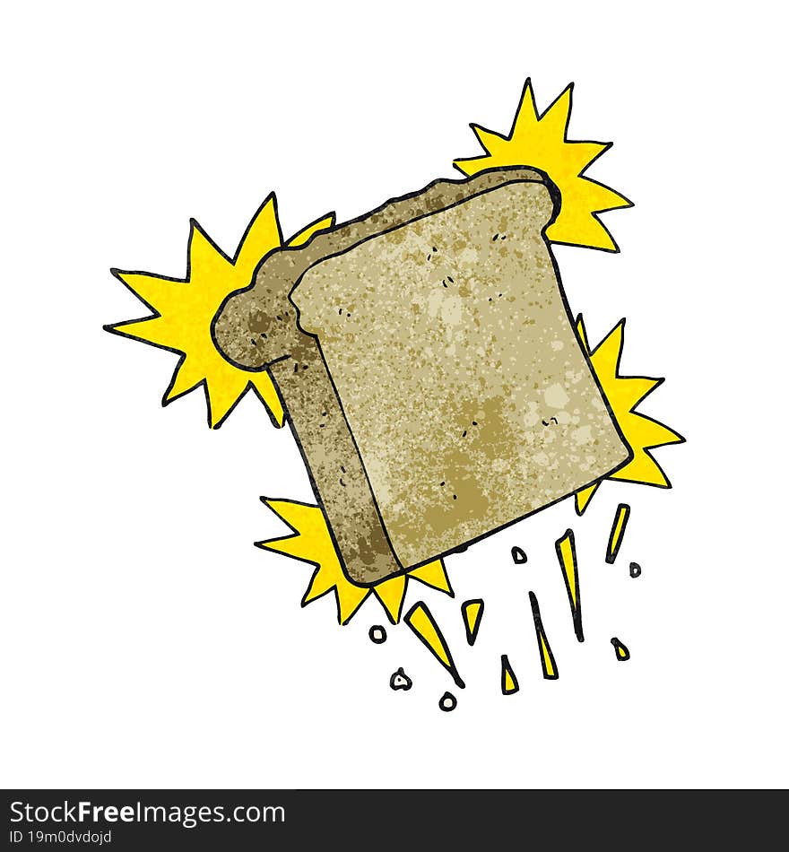 freehand textured cartoon toast