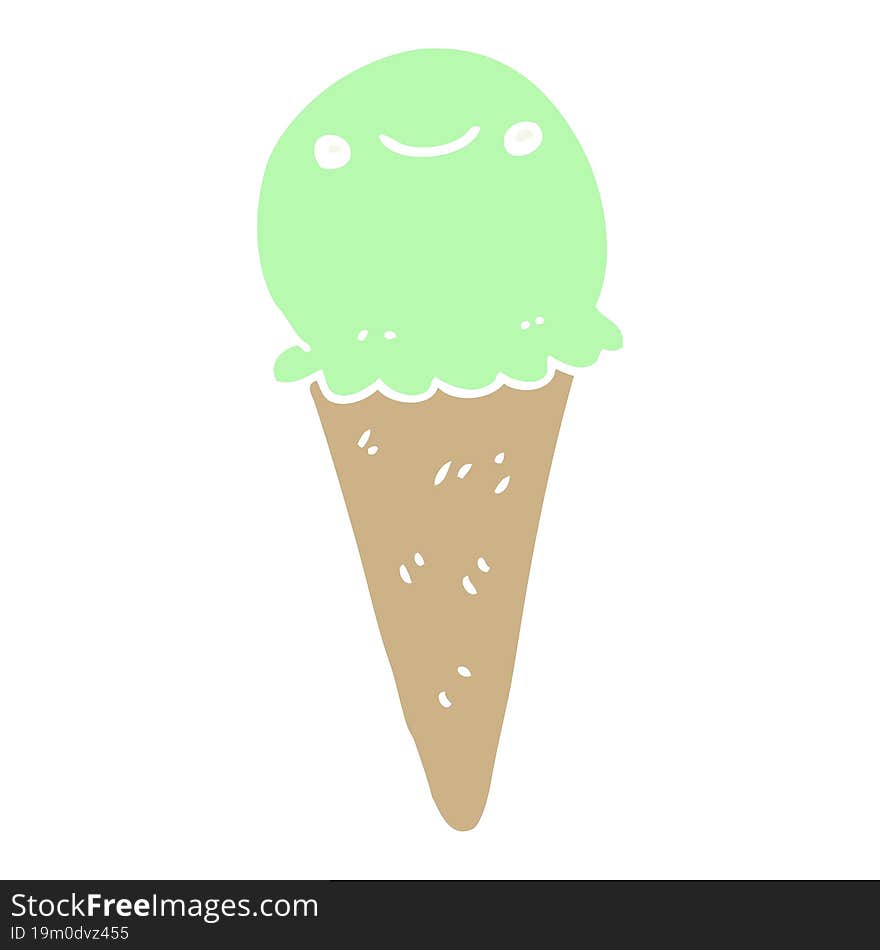 Flat Color Style Cartoon Ice Cream