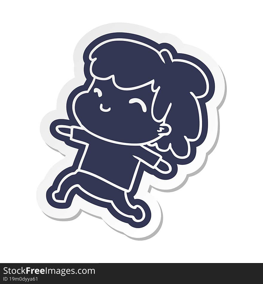 cartoon sticker kawaii boy with stubble