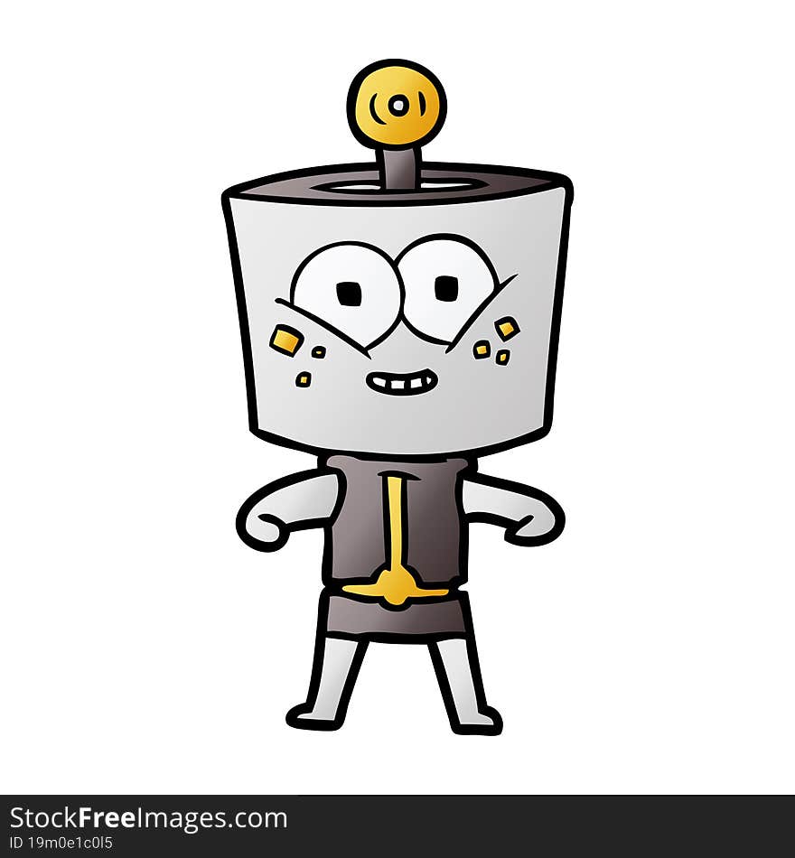 happy cartoon robot. happy cartoon robot