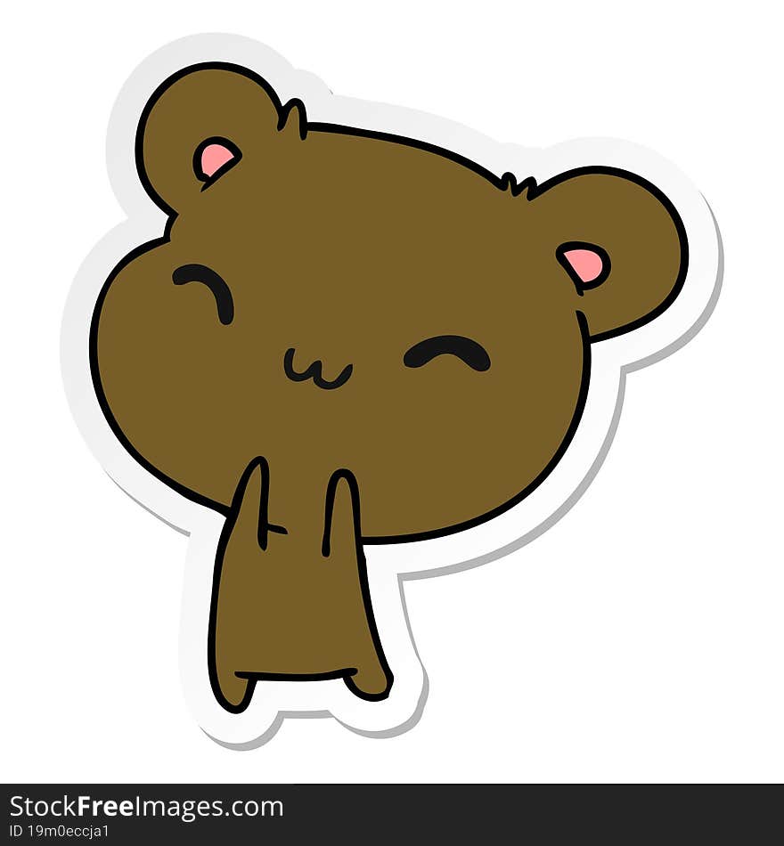 sticker cartoon illustration kawaii cute teddy bear. sticker cartoon illustration kawaii cute teddy bear