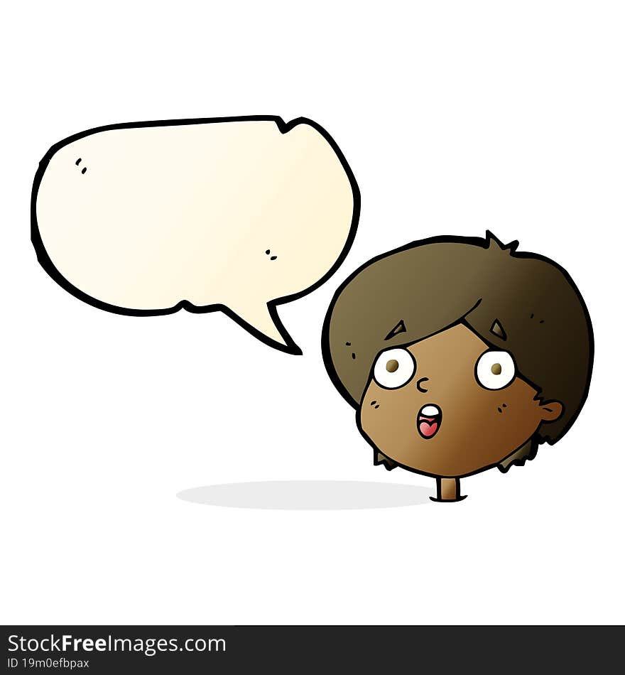 Cartoon Amazed Expression With Speech Bubble