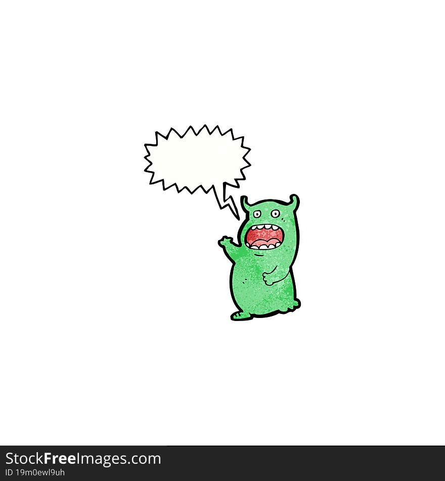 cartoon alien monster shouting