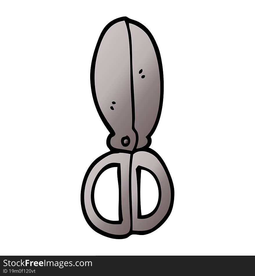 cartoon doodle closed scissors