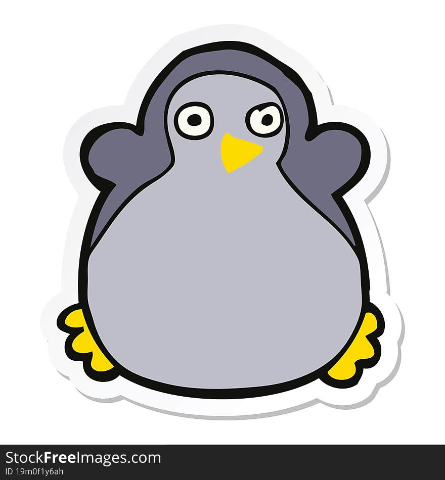 sticker of a cartoon penguin