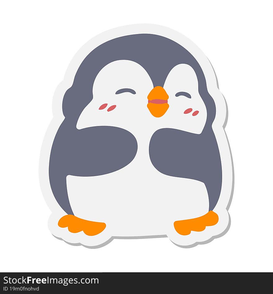 cute christmas penguin sticker