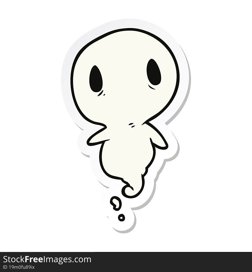 sticker of a cartoon ghost