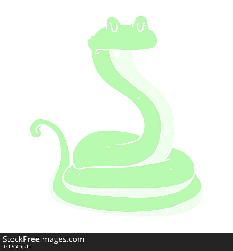 Flat Color Style Cartoon Snake