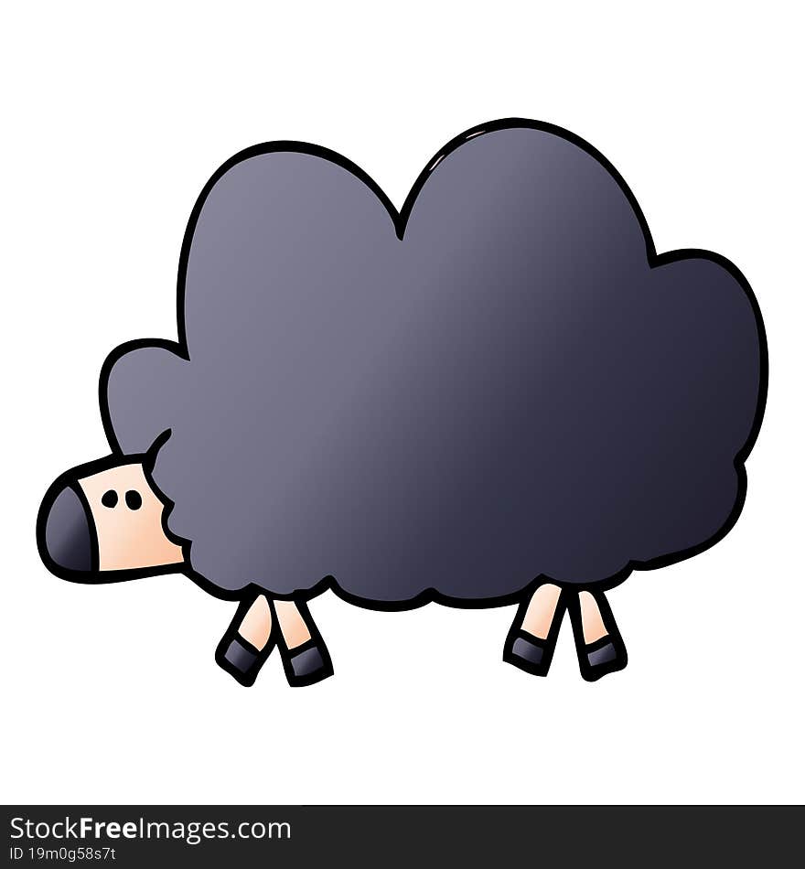 cartoon doodle of a black sheep