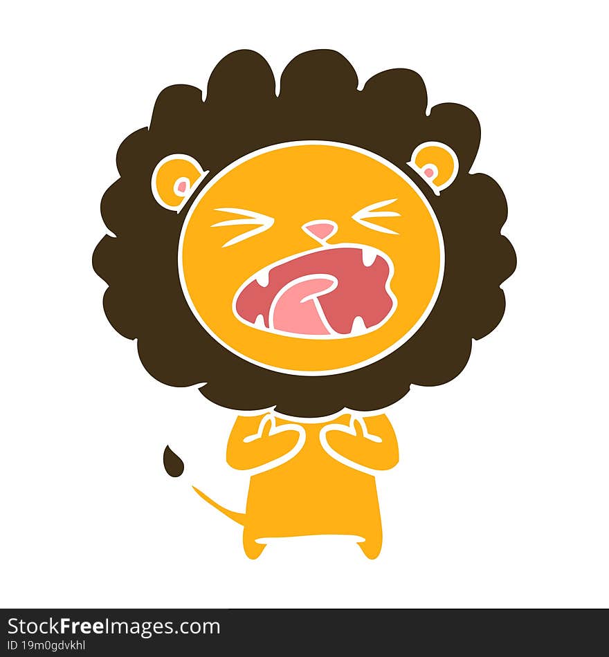 flat color style cartoon lion