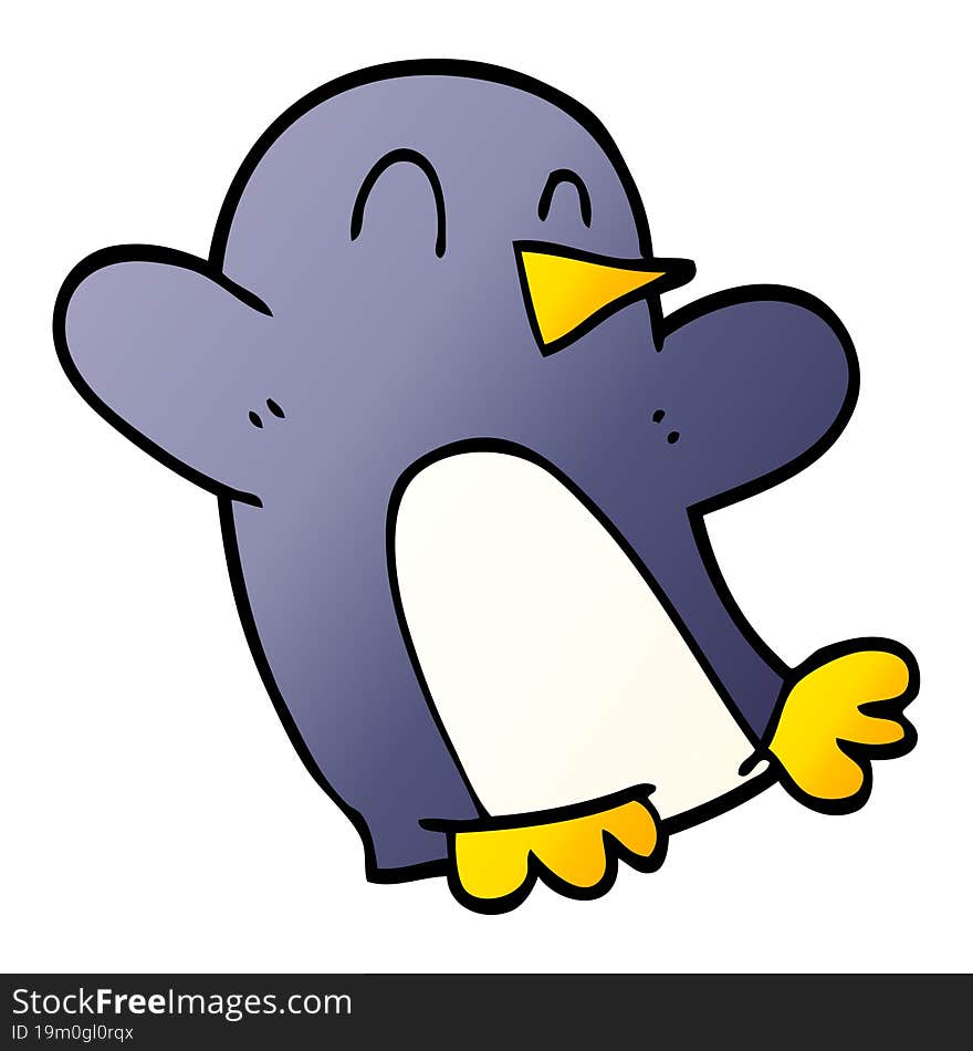 cartoon doodle christmas penguin