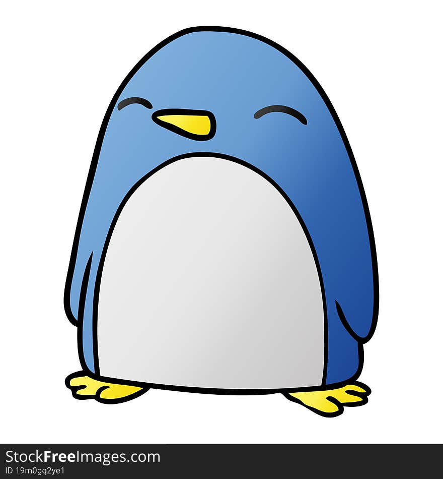 gradient cartoon doodle of a cute penguin