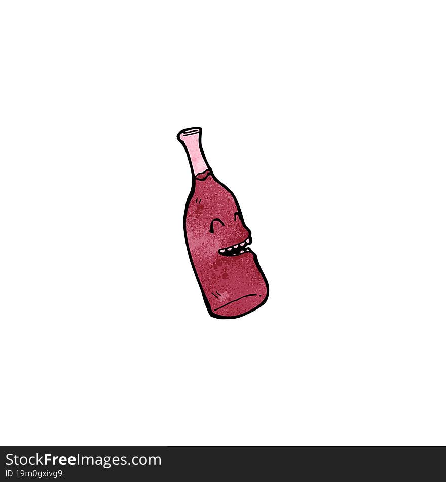 red wine bottle cartoon character