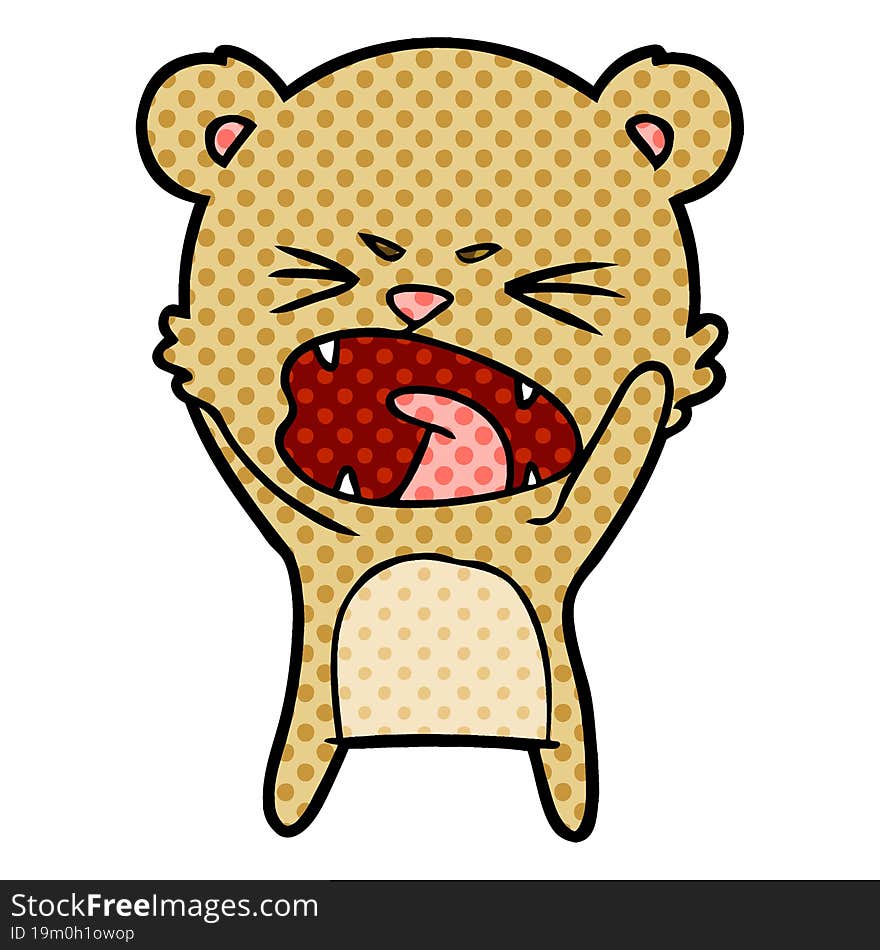 angry cartoon bear shouting. angry cartoon bear shouting