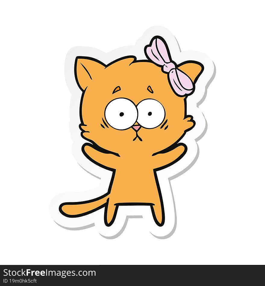 sticker of a cartoon cat